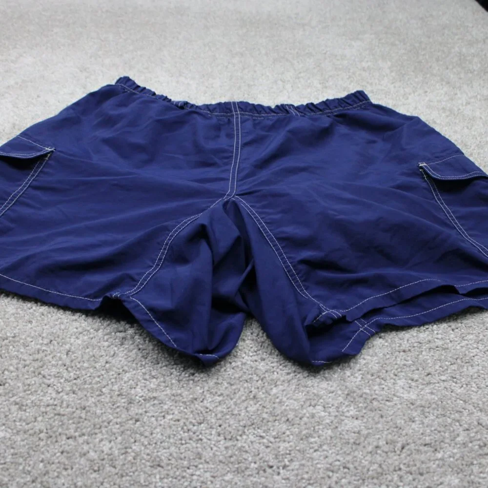L.L. Bean Cycling Shorts Women Large Blue Inner Padded Cargo Pocket w/ 7